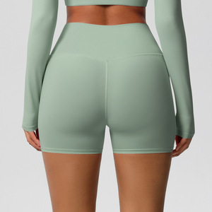 Shorts de yoga et d'entraînement taille haute pour femmes, 3 pouces, avec poche latérale pour téléphone, effet ventre plat et fessier galbé, sans démarcation visible (No Camel Toe) - Product Image 3