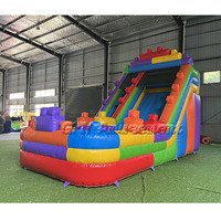 Toboggans aquatiques en bloc de haute qualité toboggan gonflable commercial avec souffleur d'air