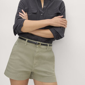 Pantalones cortos de algodón orgánico de cintura alta con estampado chino de patrón sólido de verano Unisex para mujer, transpirables, de secado rápido, con estampado antiarrugas - Product Image 3