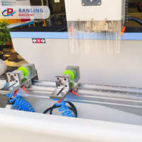 1200mm çift kafaları otomatik alüminyum profil CNC Metal freze delme makinesi için Windows kapı kilidi delik
