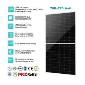 Panneaux solaires monocristallins HJT 700W à haute efficacité pour système de stockage d'énergie à prix avantageux - Product Image 5