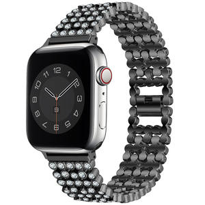 22 מ "מ נשים אוניברסלי תכשיטים חמישה חרוזים להגדיר יהלום שרשרת שעון יהלום מלא רצועת שעון יהלום רצועת שעון - Product Image 5