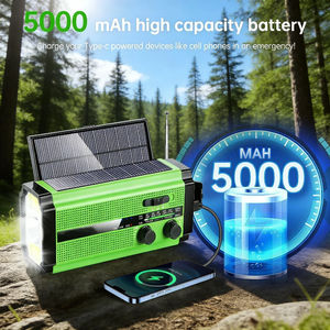 Radio de Emergencia Alecter APH-SR24, Esencial para Supervivencia en Cualquier Circumstancia, Manivela Solar, Banco de Energía USB-C de 5000mAh, AM/FM/NOAA, SOS - Product Image 5
