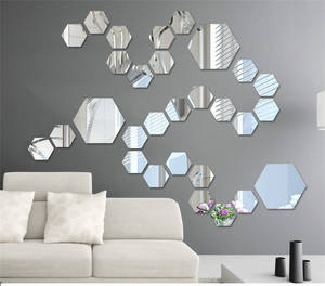 6 pièces/ensemble <span class=keywords><strong>XXL</strong></span> hexagone <span class=keywords><strong>miroir</strong></span> Stickers muraux 3D acrylique <span class=keywords><strong>miroir</strong></span> autocollant décoratif étanche décor à la maison autocollants personnalisés - Product Image 4