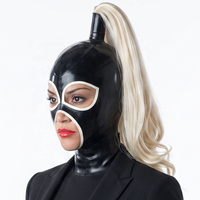 Nouveau Masque Facial en Latex Naturel SM BDSM, Masque-Casque avec Sangle et Fermeture Éclair, pour Jeu de Rôle Cosplay, Amusant et Stimulant pour Adultes