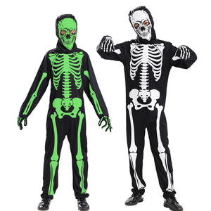 Costume de squelette phosphorescent effrayant pour Halloween pour enfants, garçons et filles, avec jupes, personnage Cait Sith de la télévision et du cinéma - Product Image 5