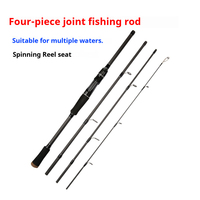 Joran Pancing Spinning/Casting 4-Piece Serat Karbon Tinggi, Medium Power, dengan Keramik Guide, untuk Danau, Laut, dan Ikan Bass, Portabel