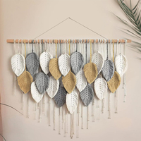 Du prix du fabricant Décor scandinave Macramé Feuille Tenture murale Décor pour la décoration de salon à la maison