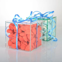 Boîte à bonbons en acrylique, boîte de présentation en acrylique avec couvercle, modèle en plexiglas transparent personnalisé, cadeau d'affaires carré, boule en plastique transparente