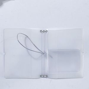 Copertina per taccuino da viaggio sottile A6 <span class=keywords><strong>in</strong></span> vinile trasparente personalizzata, protezione per agenda ricaricabile con elastici e <span class=keywords><strong>tasca</strong></span> laterale per la scrittura di journaling - Product Image 4