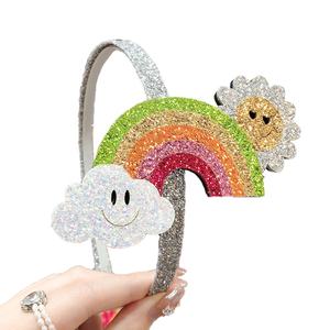 Serre-têtes scintillants en forme d'étoile, coloris arc-en-ciel, à paillettes liquides, pour enfants et filles, taille unique, pour fêtes, vente en gros - Product Image 2