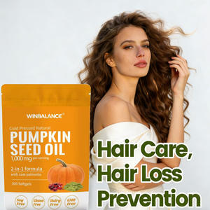 Aeglewell Wild Pumpkin Seed Extract Oil Softgels 1000 мг, масло из тыквенных семечек холодного отжима, для роста волос и поддержки здоровья простаты, без ГМО - Product Image 2