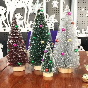 Cây Giáng Sinh Nhỏ Bé Cây Thông Để Bàn Tuyết Giá Nhân Tạo Giáng Sinh Nhỏ Bàn Chải Chai Màu Xanh Lá Cây Với Đế Gỗ - Product Image 3