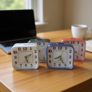 <b>Desk</b> <b>Clocks</b> Square Quartz Alarm <b>Clock</b> With Led Display For Home Office Use - Product Image 3