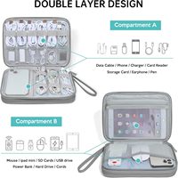 Bolsa Organizadora de Cables con Múltiples Bolsillos para Banco de Energía, Ratón, Teléfono y Tableta, Estuche para Accesorios Electrónicos Todo en Uno
