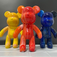Prix d'usine Ours fluide à peindre soi-même, figurine d'ours graffiti artisanale pour la décoration intérieure