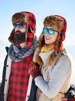 Logotipo personalizado Faux Fur Ear Flaps Trapper Hat Sombreros de invierno para Mujeres Hombres