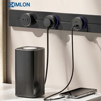 XIMLON Prise sur rail mobile 3 couleurs avec bande lumineuse LED à détecteur de mouvement intégré pour bureau intelligent, chambre et cuisine