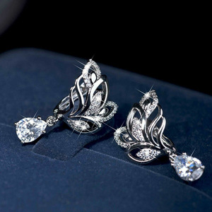 Eleganti Orecchini Pendenti Corti a Forma di Foglia e Fiore per Donne, Accessori per Orecchie da Indossare Quotidianamente in Estate - Product Image 2