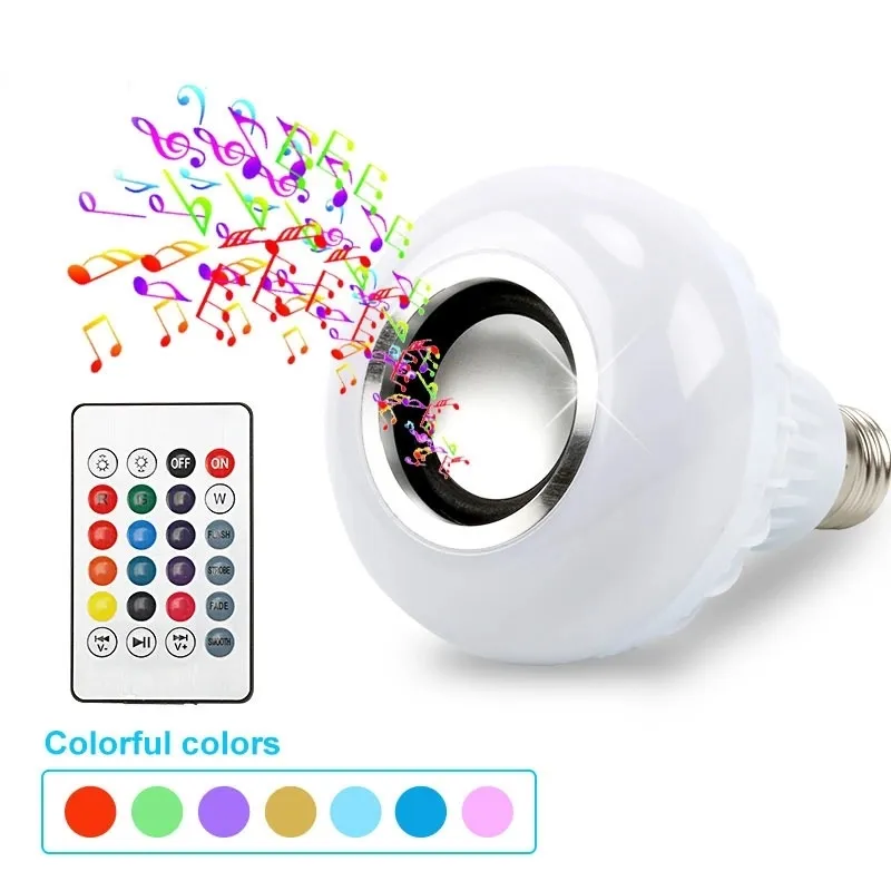 RGB E27 Orador Malha de Controle Remoto Levou Bulbo Chama Bruxuleante Luz Inteligente Lâmpada Led