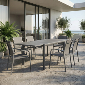 Sillón de Comedor para Exteriores con Estructura de Aluminio <span class=keywords><strong>Antracita</strong></span> con Recubrimiento en Polvo Moderno, Asiento Textil Cómodo y Duradero para Jardín o Parque - Product Image 4