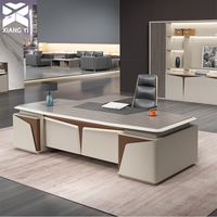 Bureau de direction moderne en bois de luxe, finition brillante, pour bureau de PDG, mobilier de bureau modulaire, Scrivania
