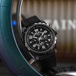 Reloj de negocios elegante para hombre de marca premium, reloj deportivo de cuarzo de alta calidad con esfera grande y correa de silicona - Product Image 6
