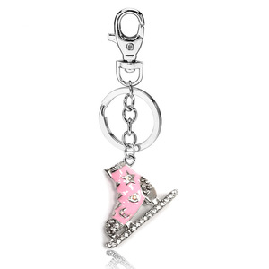 Porte-clés de mode en métal, motif patins à glace et <span class=keywords><strong>chaussures</strong></span> de <span class=keywords><strong>ski</strong></span>, orné de strass en cristal, souvenir d'hiver, pour le sport - Product Image 3