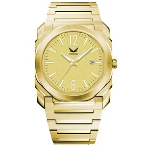 新款到货日历金格纹表盘简约超薄Reloj De Acero Hombre定制奢华手表男士时尚手表