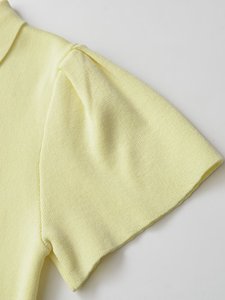 TAOP&ZA 2026 Novo Cardigã Feminino de Verão Estilo Casual com Gola Lapela, Manga Bufante e Laço de Malha 4192082 - Product Image 4
