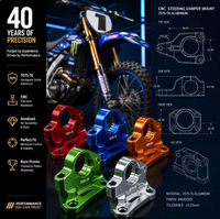 Support de fixation d'amortisseur de direction CNC en aluminium 7075-T6 pour moto, stabilisateur personnalisé, pièces OEM pour moto tout-terrain, dessin requis