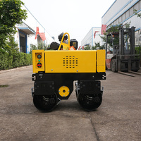 Rouleau compacteur à chenilles portable de 800 kg avec télécommande sans fil pour travaux de fondation, moteur essence/diesel
