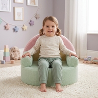 Mini-canapé coloré en sherpa doux pour bébé, fauteuil de jeu, fauteuil de lecture pour chambre d'enfant, fauteuil de rêve arc-en-ciel, mousse haute densité, pour tout-petits