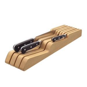 Porte-couteaux horizontal en bois de hêtre de Chine du Sud pour ustensiles de cuisine, style tiroir - Product Image 3
