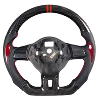 Volant en cuir et fibre de carbone forgé pour Volkswagen Golf6/MK6 GTI R Polo Passat Scirocco Jetta CC Touran Beetle