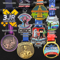 Médaille personnalisée plaquée argent, médailles sportives rotatives, médailles personnalisées en alliage de zinc creux, médailles personnalisées imprimées, Taekwondo