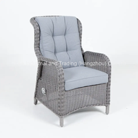Joye Leisure Halbrunde Rattan Moderne Aluminium-Korbgeflecht 4-teilige Outdoor-Lounge-Sofagarnitur mit Liegefunktion für Essbereich und Parknutzung
