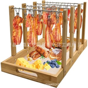 Wooden meat tray <b>rack</b>, cheese charcoal <b>plate</b>, meat serving <b>plate</b>, fruit and dessert <b>plate</b>, barbecue grill, grill <b>rack</b> - Product Image 5