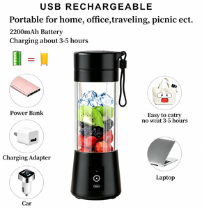 Licuadora y Exprimidor Portátil Eléctrico para Exteriores con USB Tipo-C Recargable, Grado Alimenticio, Capacidad de 380 ml, a Prueba de Fugas, Bajo Ruido - Product Image 2