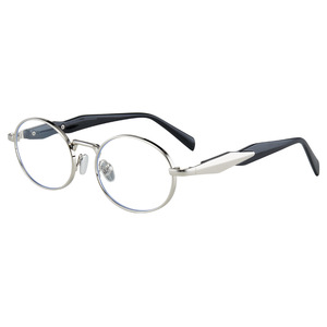 Gafas de Metal con Montura Completa Ovalada, Lentes Transparentes Plateadas, Gafas Ópticas para Mujer - Product Image 4