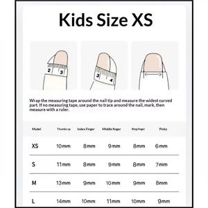 Faux ongles autocollants pour enfants, motif dessin animé, protection des doigts, 3-8 ans, manucure mignonne, réutilisables, vente en gros - Product Image 4
