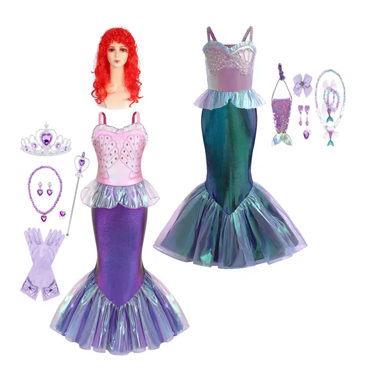 Disfraz de Sirenita Ariel para Niños, Disfraz de Princesa Ariel, Disfraz de Carnaval para Halloween