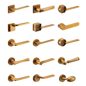 Serratura a Mortasa in Lega di Zinco Stile Moderno con Maniglia a Leva Finitura Bronzo Giallo Facile Installazione per Interni di Hotel - Product Image 5