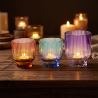 Supports de bougies votives en verre parfumés pour la fabrication de bougies, vente en gros, bleu, rose, rouge, 10oz, 12oz, 14oz, pots à bougies vides personnalisés de 12oz