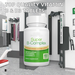 ויטמין B קומפלקס איכותי עם ויטמין D3 להגברת אנרגיה למבוגרים, 60 טבליות בסיטונאות, חיי מדף 24 חודשים, טבליה אחת ליום - Product Image 2