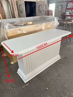 Table de présentation en bois peint blanc durable pour boutique de vêtements, magasin de sacs