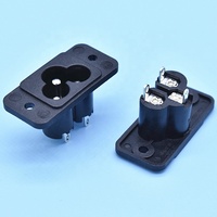 Conector AC Jack con Diseño de Mickey Mouse, Montaje en Panel PCB con Orificio para Tornillo de Montaje DB-6 LH-6 C6