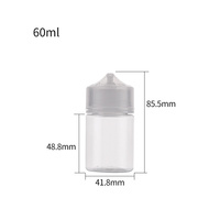 Nouvelle vente en gros de flacons en plastique PET transparent noir V3, longs, 100% courts et épais, 2 onces, 15 ml, 30 ml, 60 ml, 2 oz, liquide