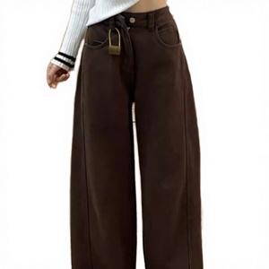 Pantalones Harem de Mezclilla Rasgados para Mujer, Estilo Coreano, Corte Holgado Informal, Vintage, Transpirables, Lavables, para Invierno y Verano - Product Image 3