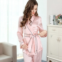 Robe de nuit de luxe pour femmes, pyjama à manches longues, vêtements en soie, pyjama Sexy en Satin, vente en gros,